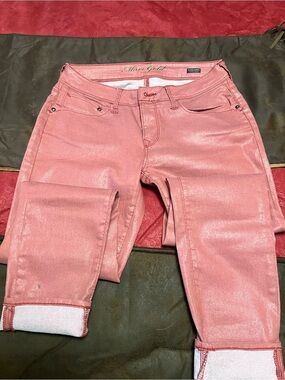 Mauve Metallic Pink Skinny Jeans
